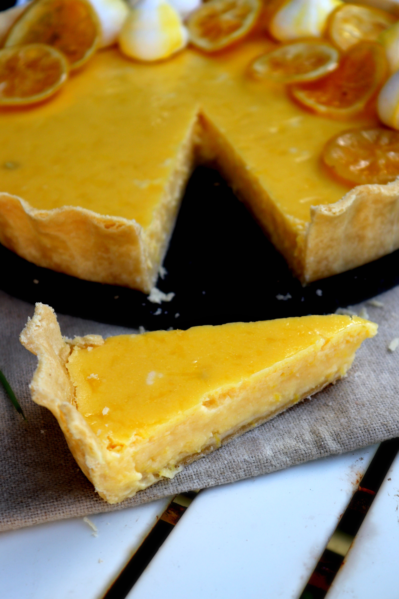lemon tart slice