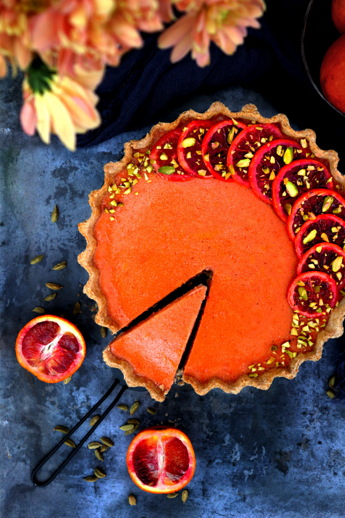 blood orange cardamom tart